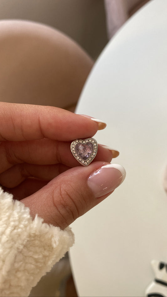 Heart shine pink slvr